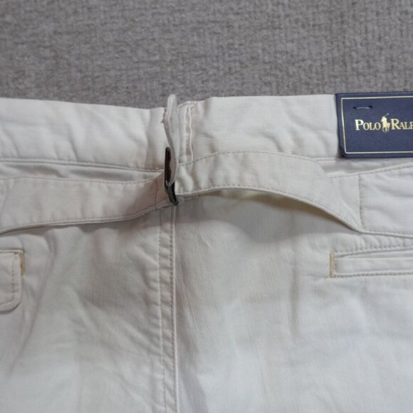 Polo Ralph Lauren Pants 40 x 31 Beige Buckleback Chino Flat Front NEW READ - Picture 3 of 13